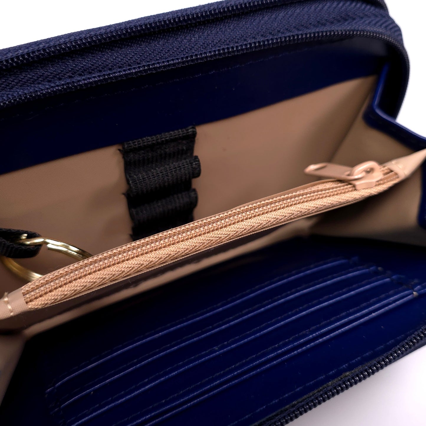 Buxton Blue Leather Wallet Clutch Card ID Cash Coins Compartments