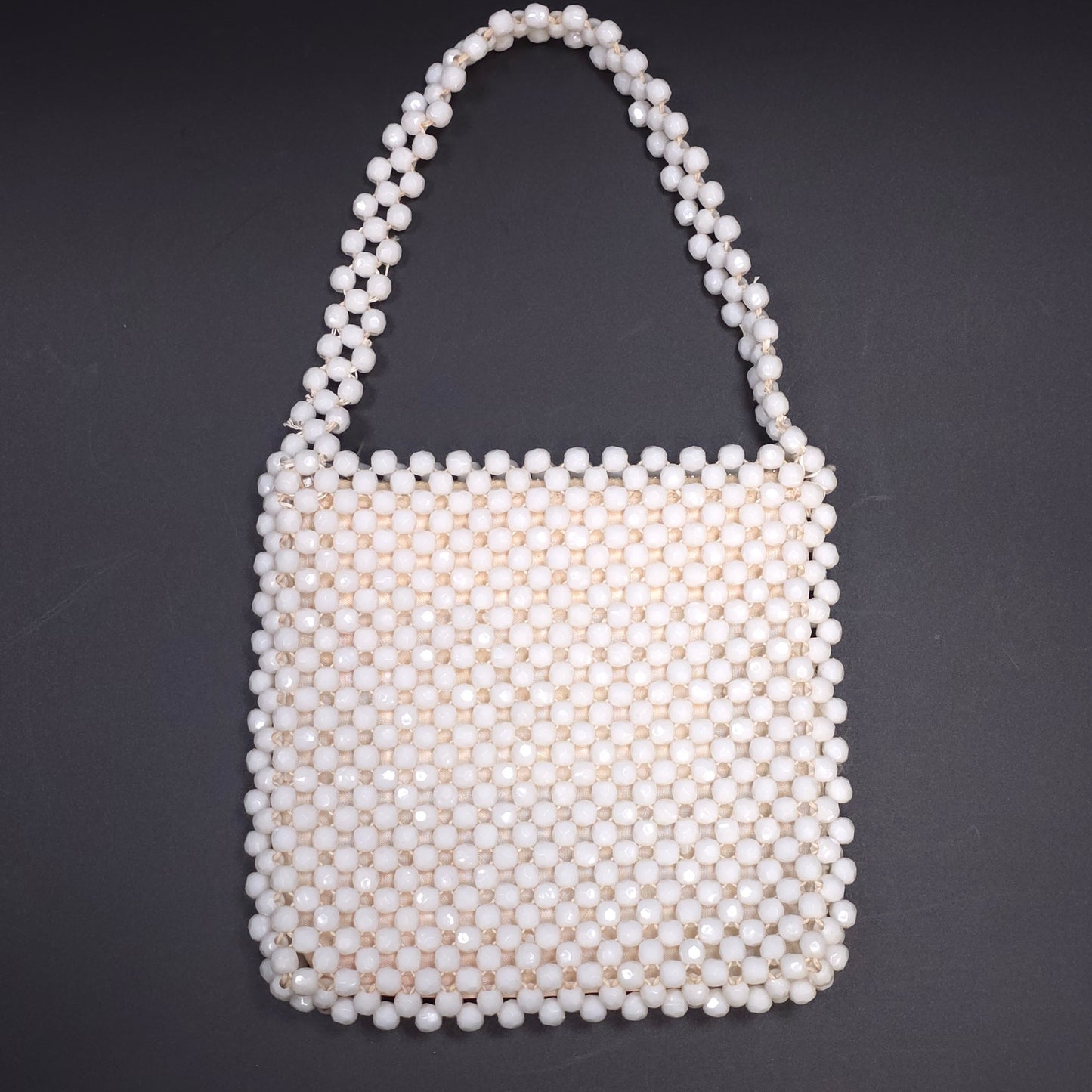 Vintage Hong Kong Beaded Evening Clutch Handbag Purse Zipper Closure