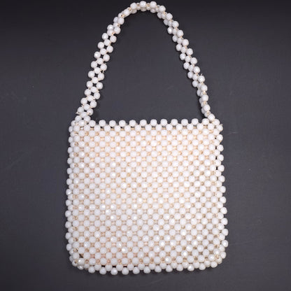 Vintage Hong Kong Beaded Evening Clutch Handbag Purse Zipper Closure