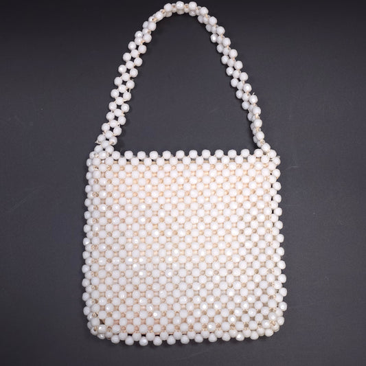 Vintage Hong Kong Beaded Evening Clutch Handbag Purse Zipper Closure