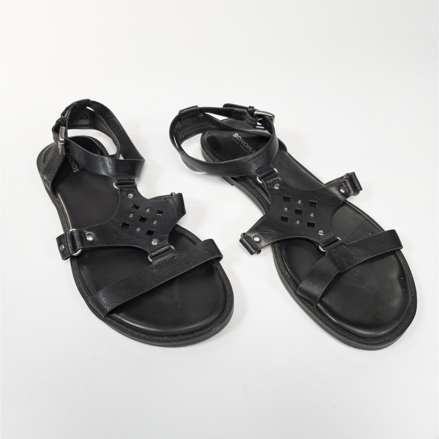 Sonoma Black Diamond Pattern Sandals Women's Size 8 1/2 Med - RH # 73277