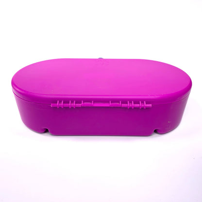 Vintage Caboodles Medium Cosmetic Makeup Jewelry Trinket Box w/ Mirror Purple