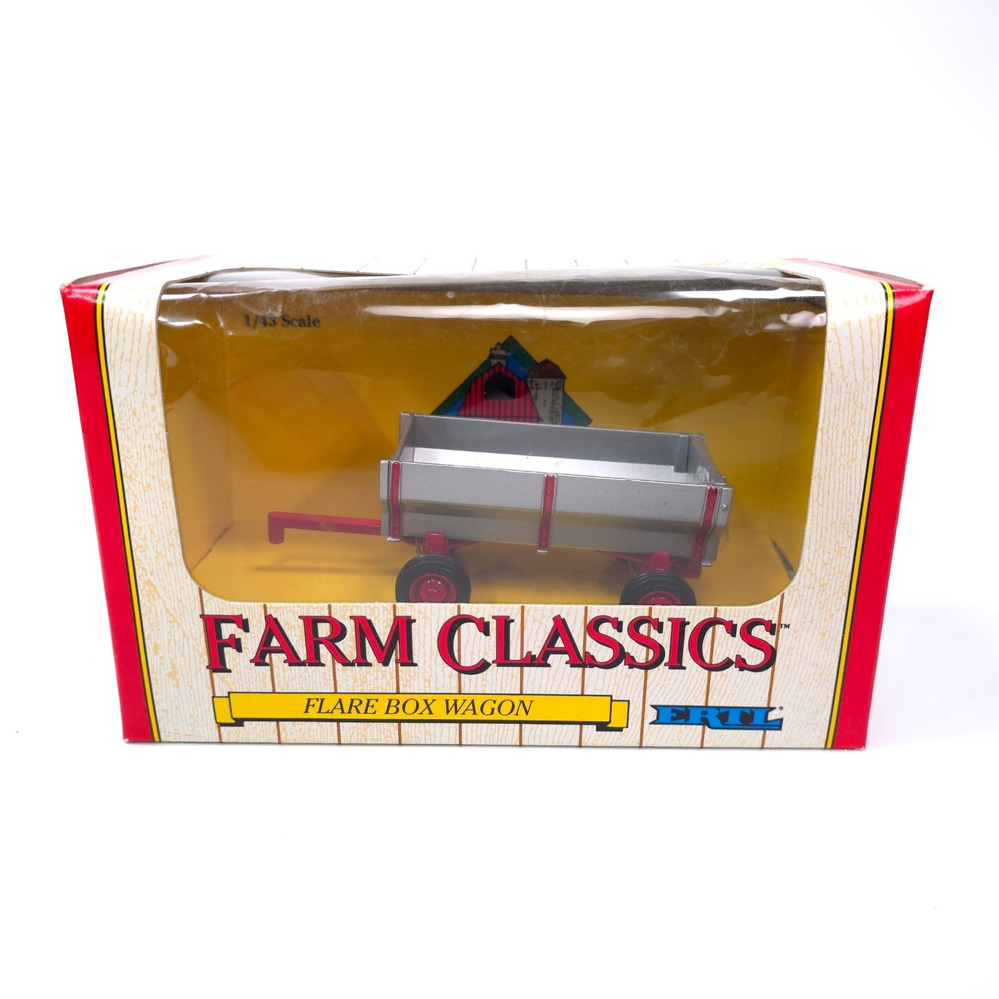 ERTL Farm Classics Flare Box Wagon 1/43 Scale Tractor Trailer Gray Red