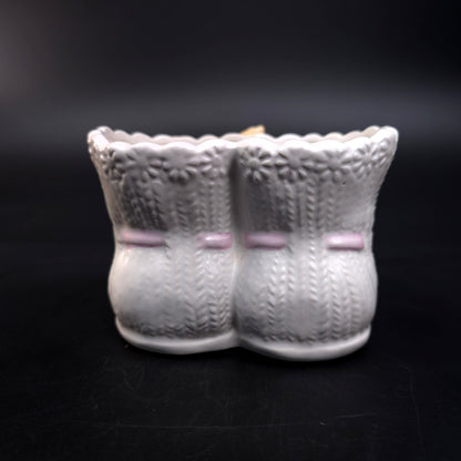 Vintage Napcoware Porcelain Baby Shoes trinket Dish Planter