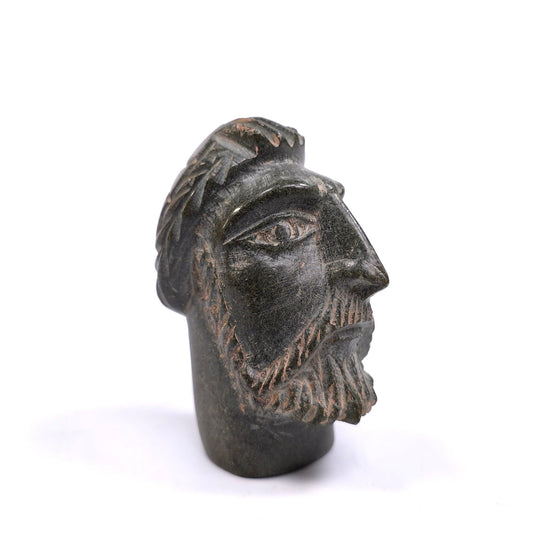 Vintage Hand Carved Greek / Roman Head Bust Figure