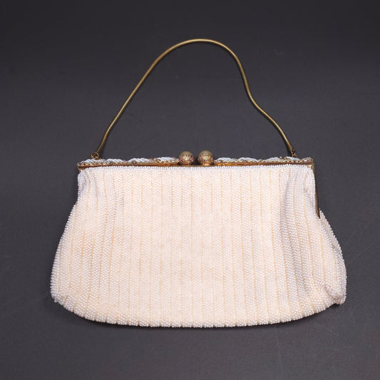 Vintage Denise Francelle Handmade Beaded Clutch Handbag Purse Paris Kiss Lock