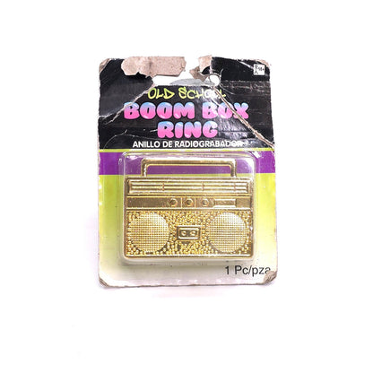 Old School Boom Box Gold Tone Ring