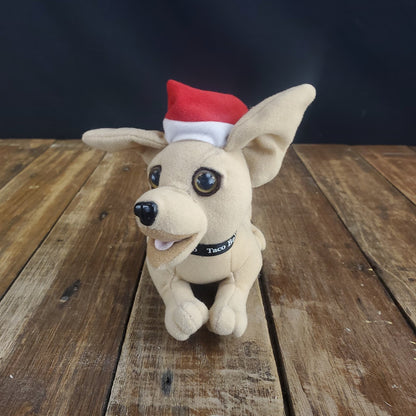 Vintage Taco Bell Chihuahua Dog Plush Christmas Hat "Feliz Navidad Amigos"Tested