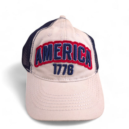 America 1776 White and Blue Snapback Breathable Adjustable Hat