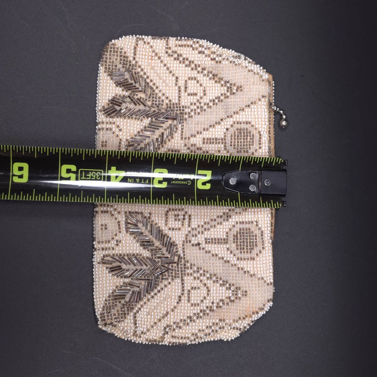 Vintage Czechoslovaxia Beaded Evening Clutch Handbag Purse Zipper Closure