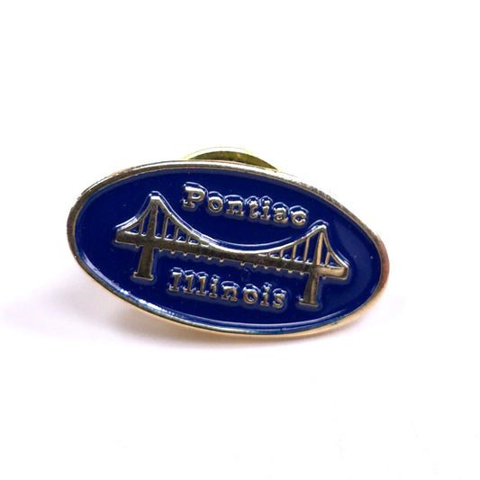 Pontiac Illinois Bridge Pinback Pin