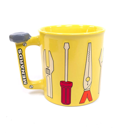 Menards 3D Embossed 16 oz Yellow Tool Cup Coffee Tea Mug