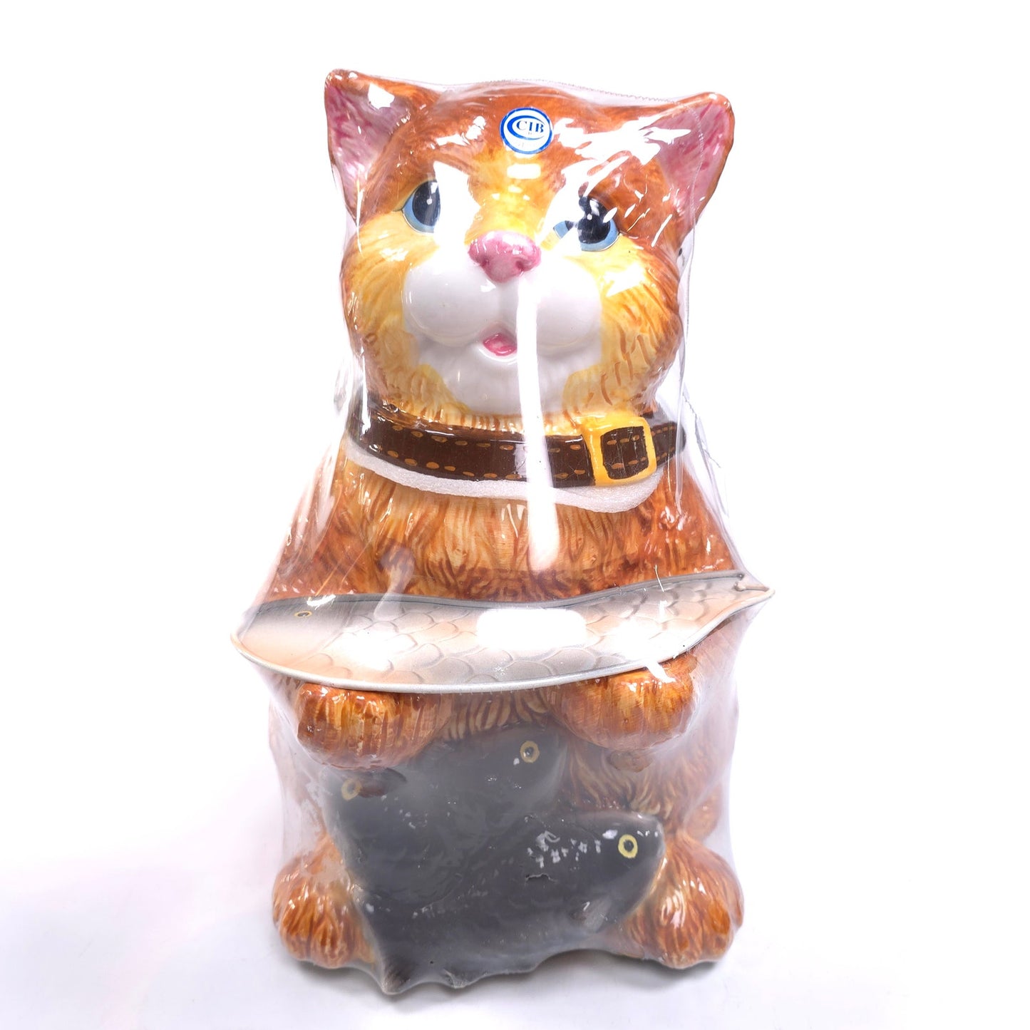 Sealed Dolomite CKAO Cat & Fish Cookie Jar Canister & Salt & Pepper Shakers