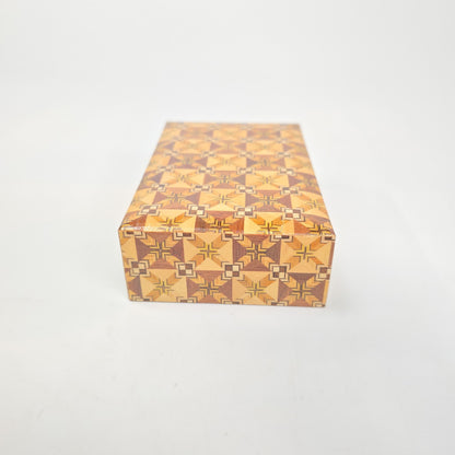 Vintage Yoseki Elaborate Mosaic Wood Box Jewelry Trinket Japan