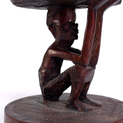 Hand Carved African Keepsake Trinket Jewelry Box Ceremonial Vessel
