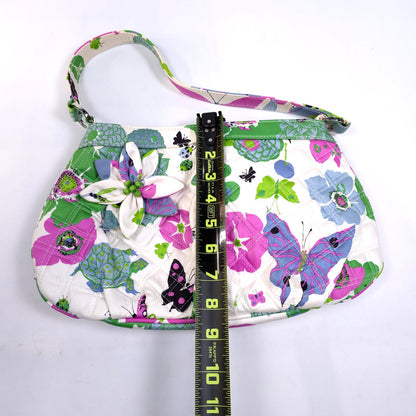 Vera Bradley Limited Edition Holly Sateen Butterflies Quilted Shoulder Purse Bag
