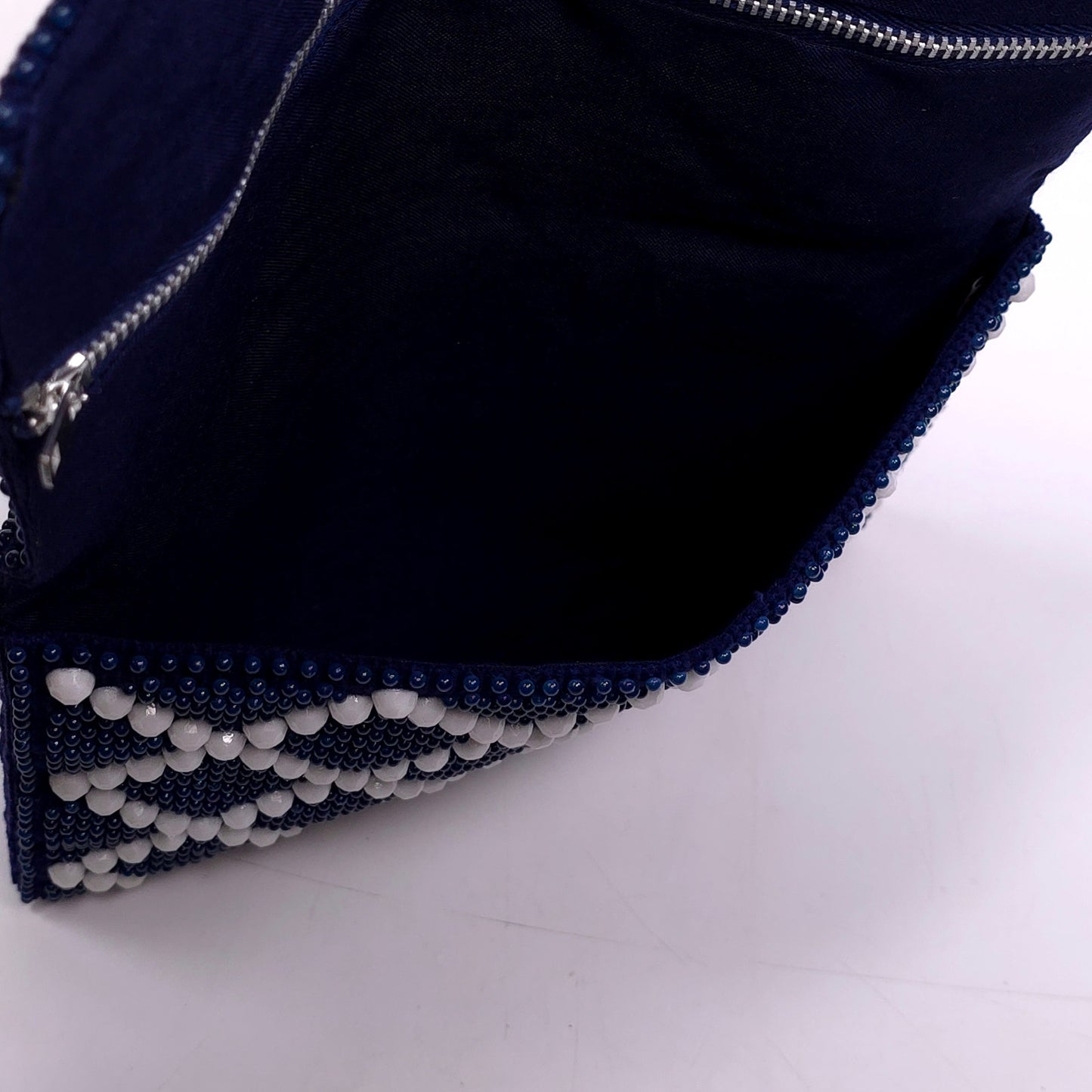 Beaded Fold Over Clutch Handbag Purse 2 Comparments