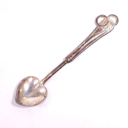 Vintage Italy Silverplated Heart Wedding E.P.Zinc Cartouche Spoon Winged Lion