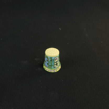 Colorful 3D Resin Thimble - North Carolina Souvenir with Beautiful Flower Design