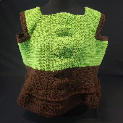 Handmade Cabled Peplum Tee Large - Stylish and Trendy Summer Wear