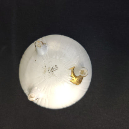 Round Rose China Trinket Box Candle Powder Scented Vintage # 1268
