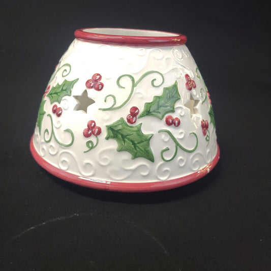 Holly & Berries Large Candle Jar Shade - Festive Design - Perfect for Home Decor