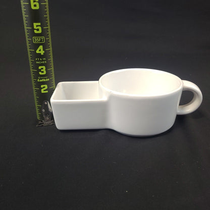 White Ceramic Soup & Cracker Mug Cereal Ice Cream Snack Cup Versatile Unique
