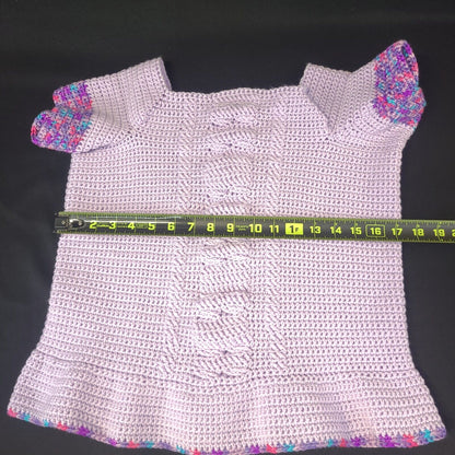 Handmade Cabled Peplum Tee Small - Stylish and Trendy Summer Wear