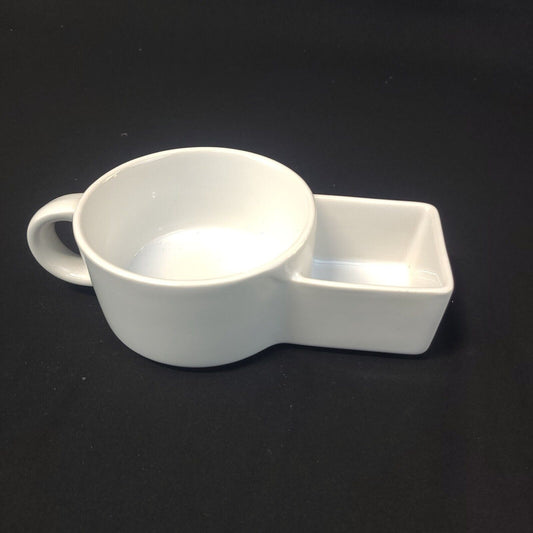 White Ceramic Soup & Cracker Mug Cereal Ice Cream Snack Cup Versatile Unique