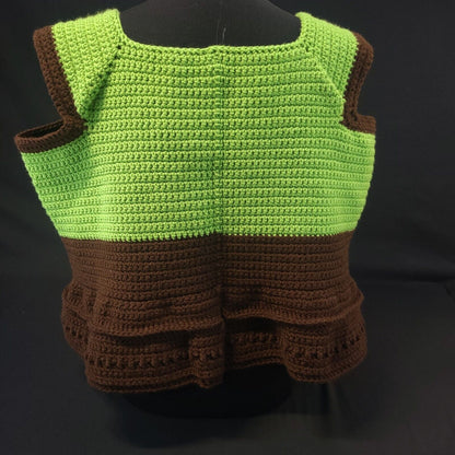 Handmade Cabled Peplum Tee Large - Stylish and Trendy Summer Wear