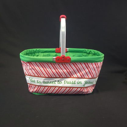 Holiday Canvas & Metal Collapsible Basket - Versatile and Decorative