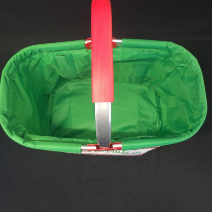 Holiday Canvas & Metal Collapsible Basket - Versatile and Decorative
