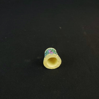 Colorful 3D Resin Thimble - North Carolina Souvenir with Beautiful Flower Design
