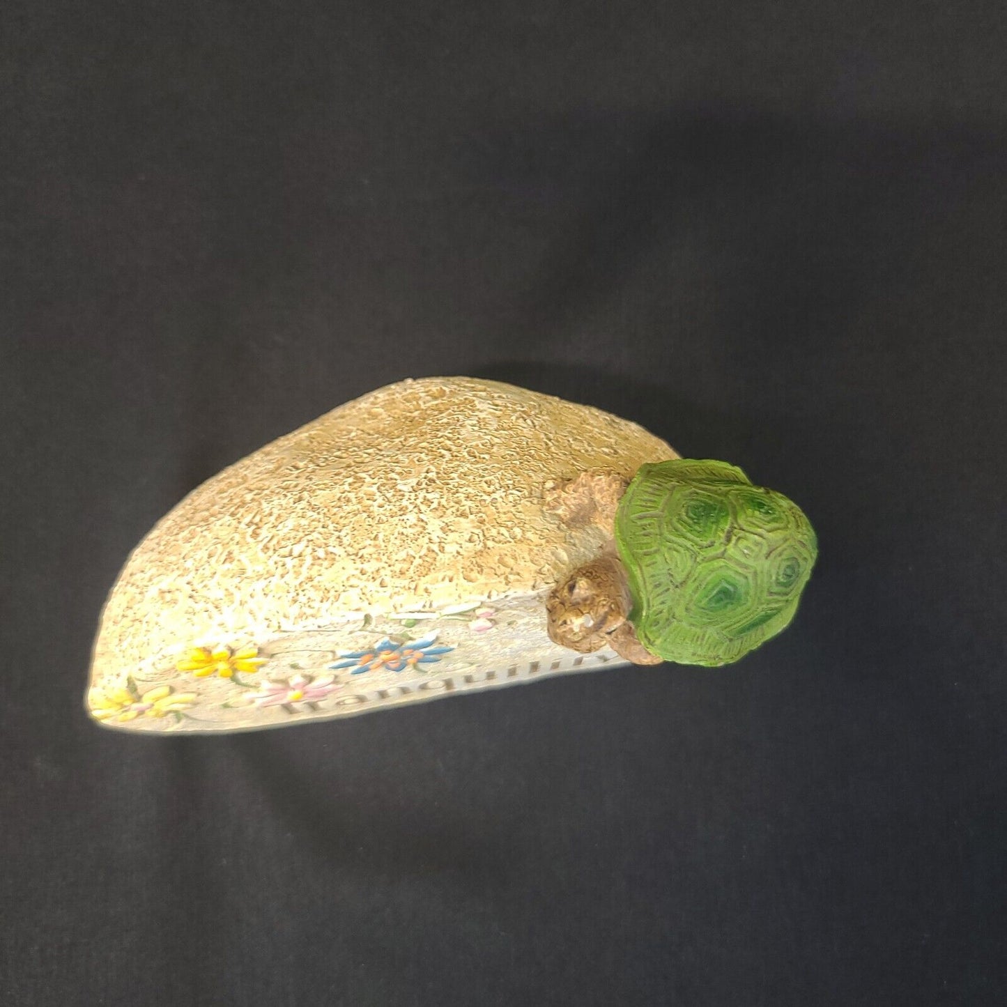 Tranquility Rock Paperweight Decorative Turtle & Floral Design Unique Accessory