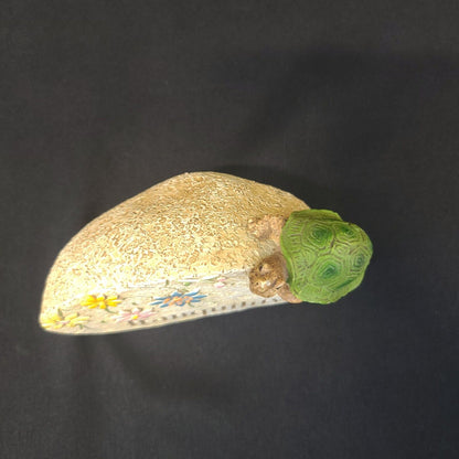 Tranquility Rock Paperweight Decorative Turtle & Floral Design Unique Accessory