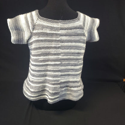 Handmade Cabled Peplum Tee Medium - Stylish and Trendy Summer Wear