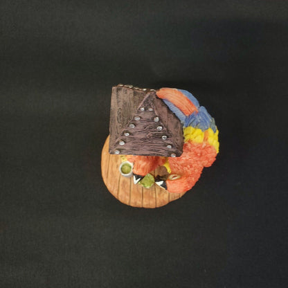 Macaw Parrots In A Bird House Figurine - Collectible Decoration