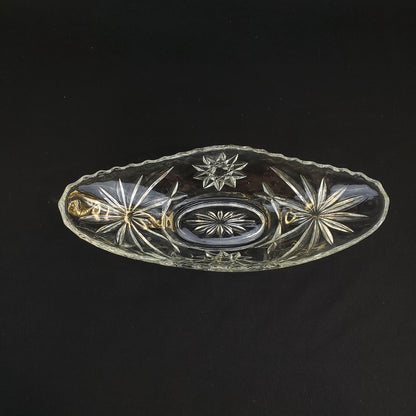 Anchor Hocking EAPC Star of David Crystal Boat Bowl - Vintage Banana Split Dish