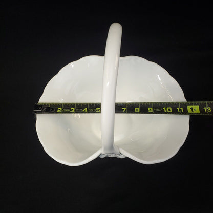 Large Ivory Porcelain Fruit Basket - Decorative Collectible