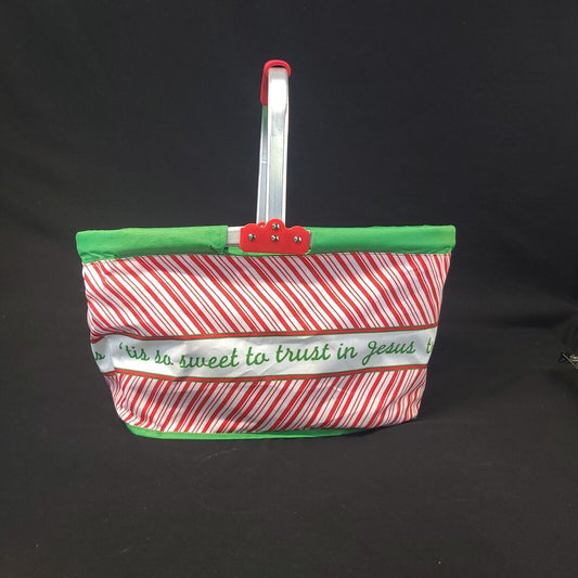 Holiday Canvas & Metal Collapsible Basket - Versatile and Decorative