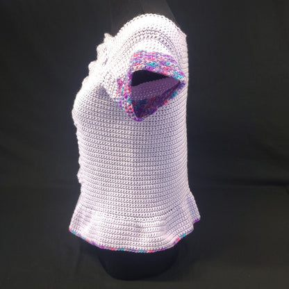 Handmade Cabled Peplum Tee Small - Stylish and Trendy Summer Wear