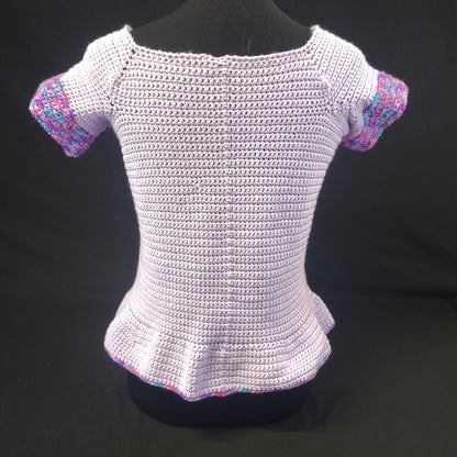 Handmade Cabled Peplum Tee Small - Stylish and Trendy Summer Wear