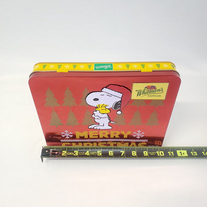 2017 Whitman's Sampler Peanuts Gang Snoopy Red Merry Christmas Tin Container Box