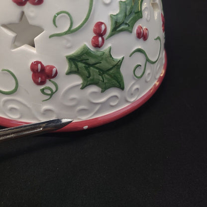 Holly & Berries Large Candle Jar Shade - Festive Design - Perfect for Home Decor
