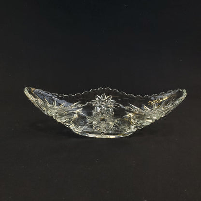 Anchor Hocking EAPC Star of David Crystal Boat Bowl - Vintage Banana Split Dish
